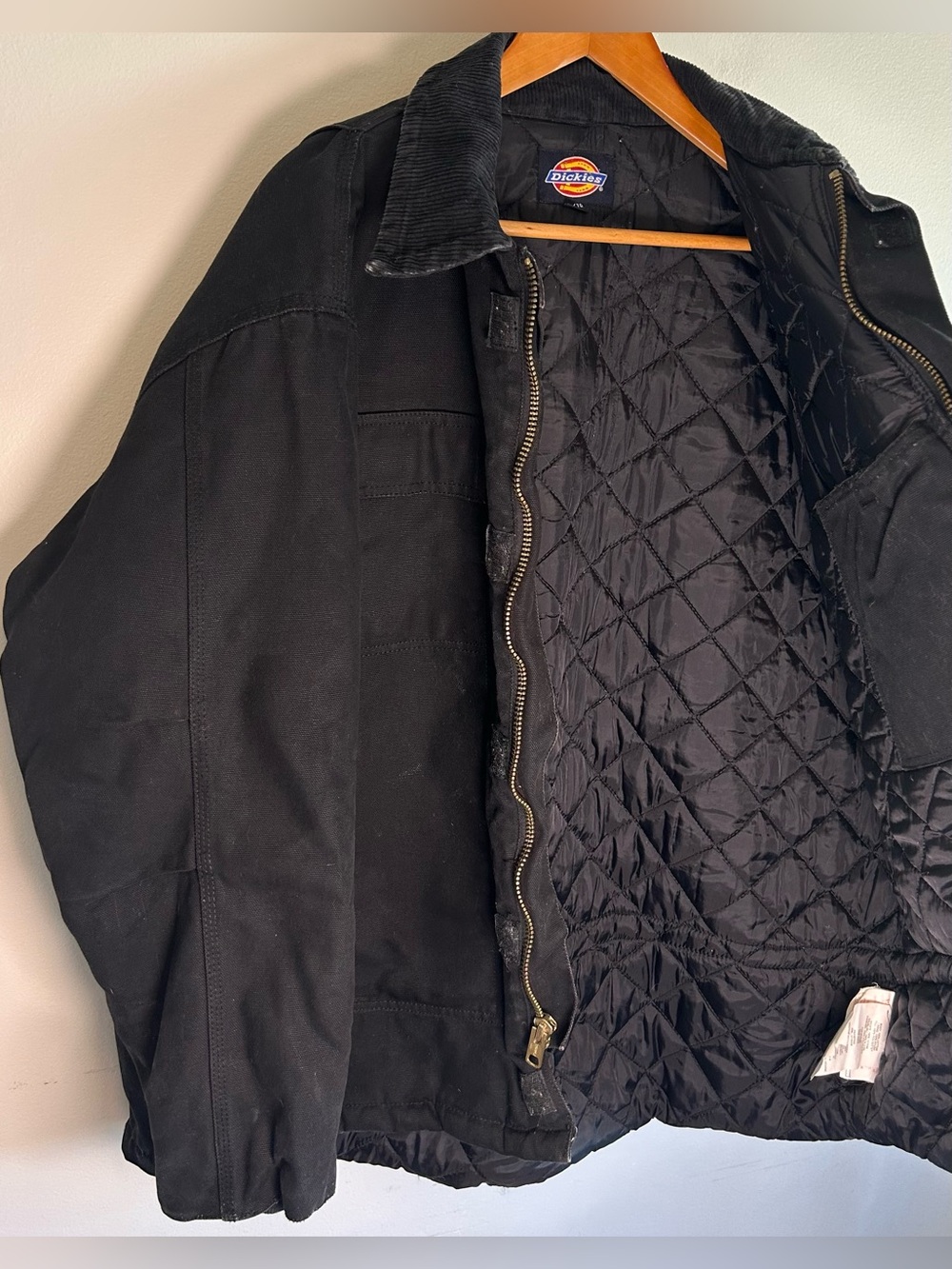 Vintage Dickies Detroit Style Quilt Insulated Duck Canvas Work Jacket XL Black - Picture 6 of 12